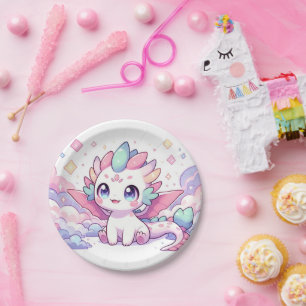 Simple Mythical Dragon Baby Shower Paper Plates