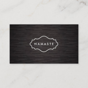 Simple Namaste Yoga Dark Wood Business Card
