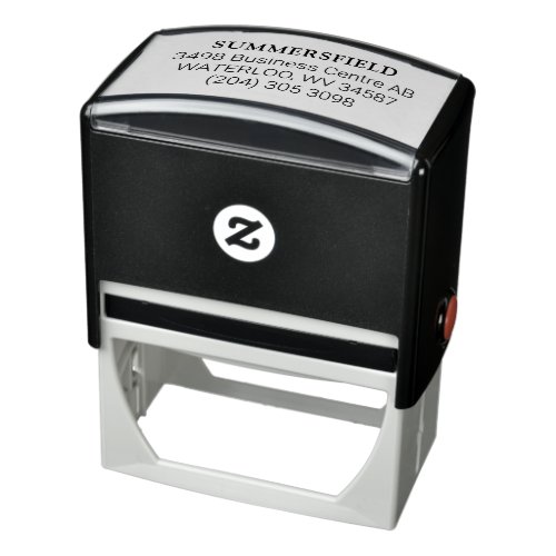 Simple Name Address Business Information Office Self_inking Stamp