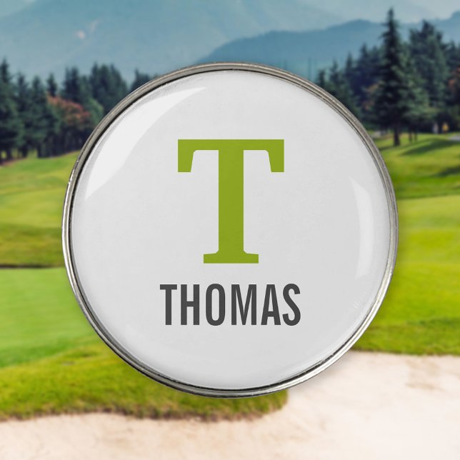 Simple Name and Monogram Initial Personalized Golf Ball Marker (Creator Uploaded)