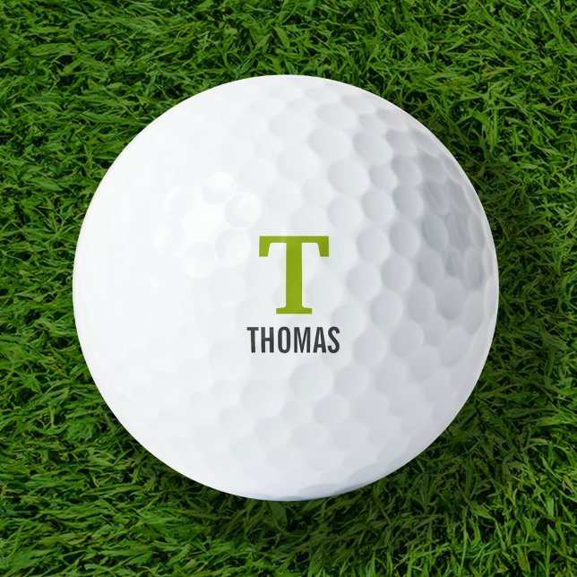 Simple Name and Monogram Initial Personalized Golf Balls (Creator Uploaded)