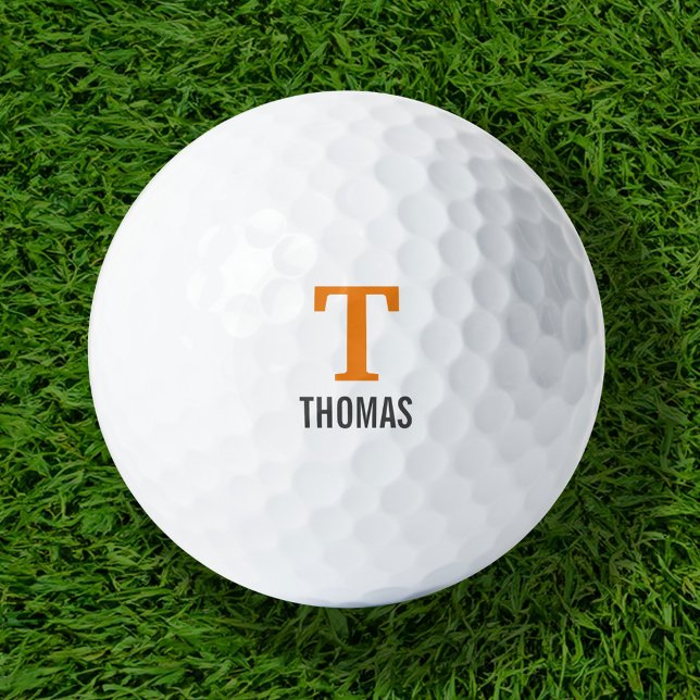 Simple Name and Monogram Initial Personalized Golf Balls (Creator Uploaded)