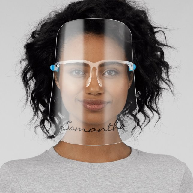 Simple Name Custom Minimalistic Personalized Face Shield (Insitu)