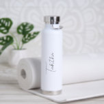 Simple Name Elegant Gray Modern Water Bottle<br><div class="desc">Modern water bottle featuring a simple and minimalist design with your name in an elegant gray script over a white background.   A cute design perfect for a girly girl.</div>