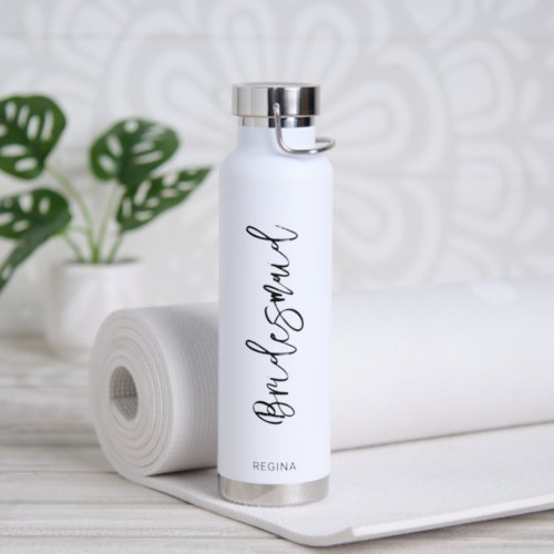 Simple Name Elegant Wedding Modern Bridesmaid Water Bottle