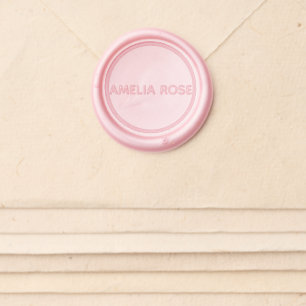 Simple Name in Circular Borders Wax Seal Sticker