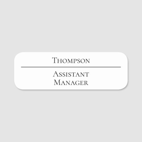 Simple Name Position Business Name Tag