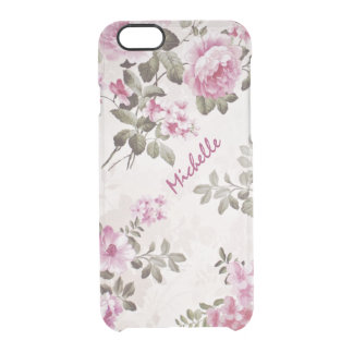 Simple Name Vintage Floral Clear Case