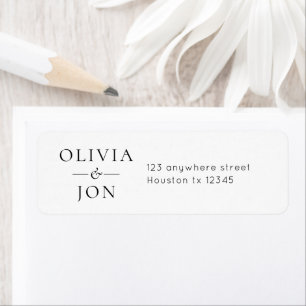 Simple Names and return address Wedding Label