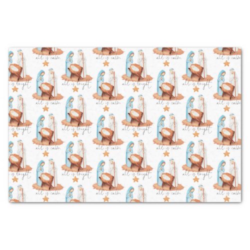 Simple Nativity All Is Calm Script Christmas  Tissue Paper