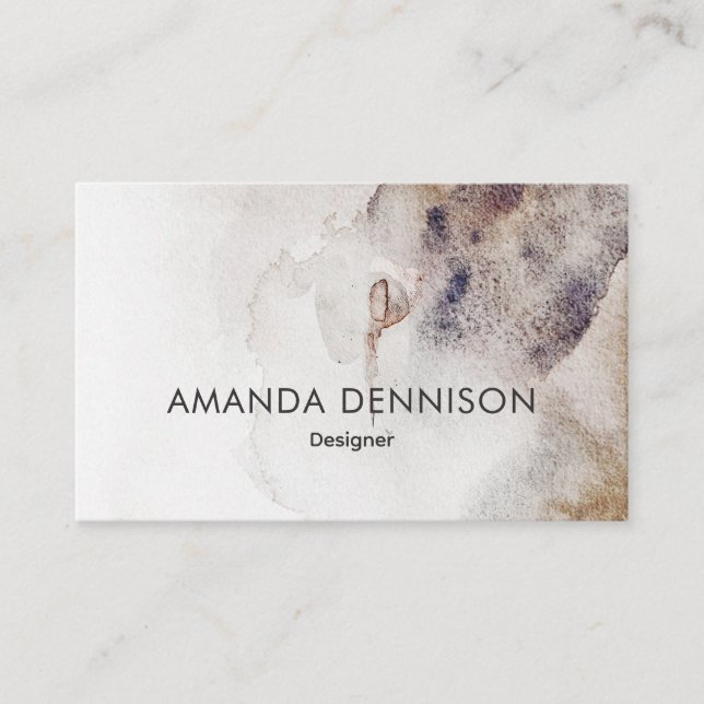 Simple Natural Earthy Grunge Business Card (Front)