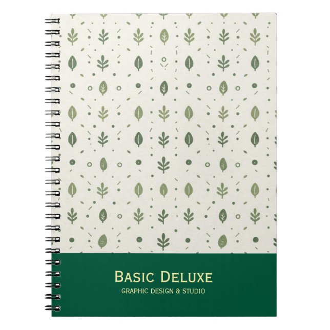Simple Natural Foliage Design Aesthetic Notebook (Front)