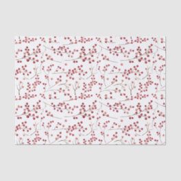 Simple Natural Red Berry Watercolor Christmas Tissue Paper