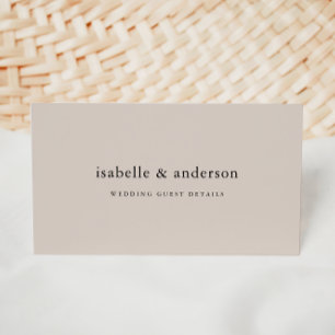 Simple Natural Wedding Guest Detail Enclosure Card