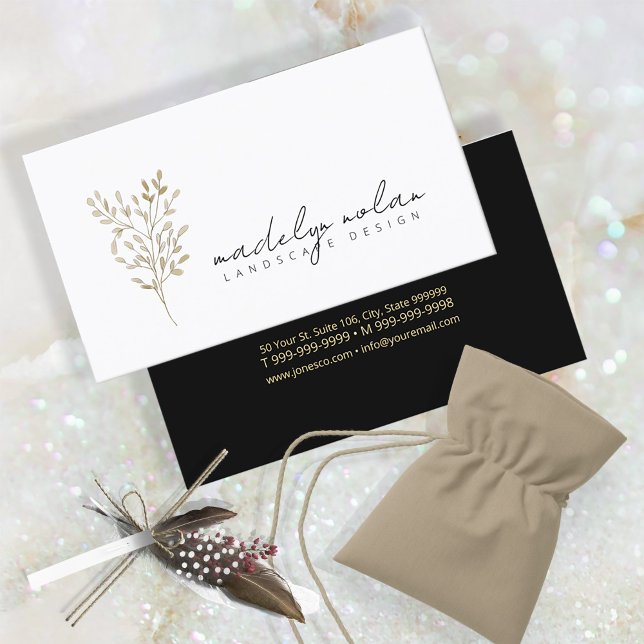 Simple Nature Leaves Calligraphy ID934 Business Card (Creator Uploaded)