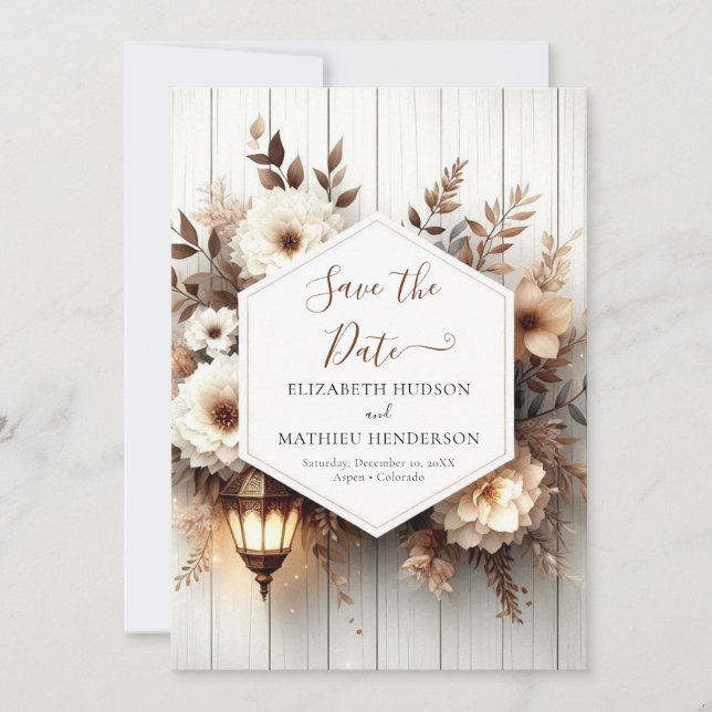 Simple Nature Rustic Wedding Save The Date (Front)