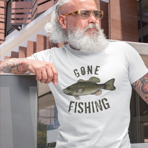 Simple Nature Wildlife Fish Fun Gone Fishing  T_Shirt