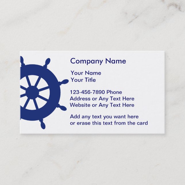 Simple Nautical Business Cards (Front)