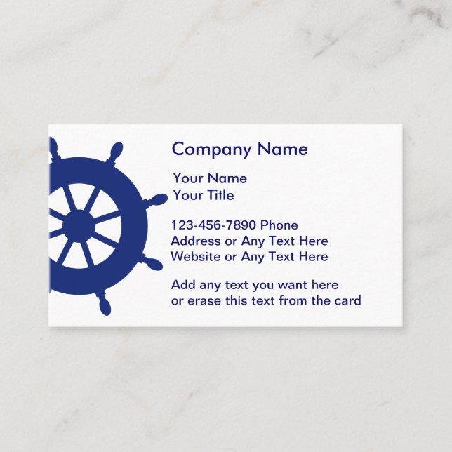 Simple Nautical Business Cards (Front)