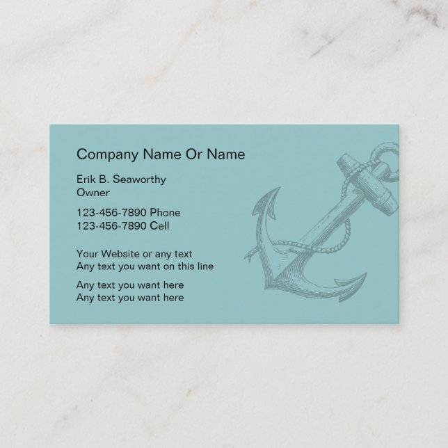 Simple Nautical Business Cards (Front)