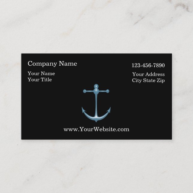 Simple Nautical Business Cards (Front)