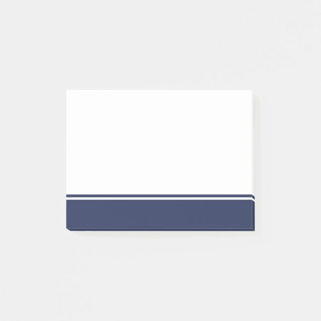 Simple Nautical Navy Blue and White Post-it Notes (Front)