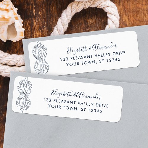 Simple Nautical Rope Knot Wedding Return Address Label