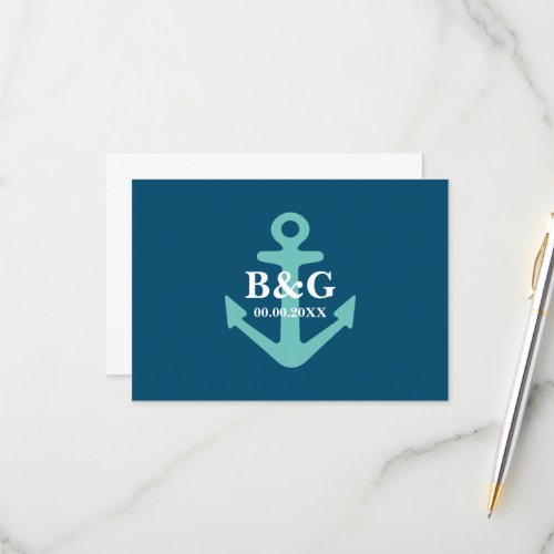 Simple nautical theme wedding RSVP response cards