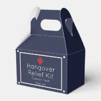 Simple Navy and White Hangover Relief Kit Favor Box
