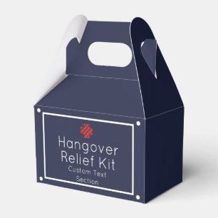 Simple Navy and White Hangover Relief Kit Favor Boxes