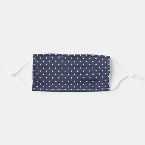 Simple Navy and White Polka Dot Adult Cloth Face Mask