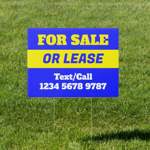 Simple Navy Apartment For Sale or Lease Realty Sign