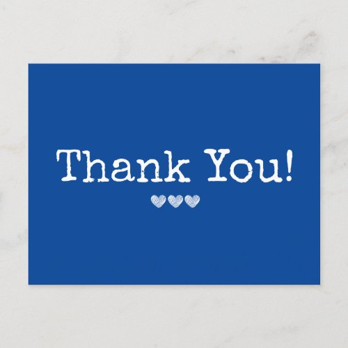 Simple Navy Blue Add Your Text Thank You Postcard