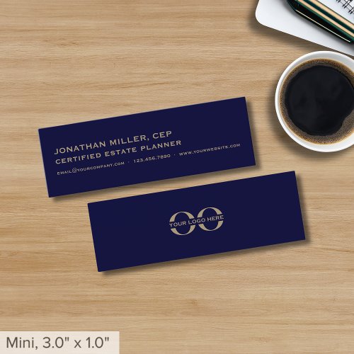 Simple Navy Blue and Gold Mini Business Card - Product | North Red Vine
