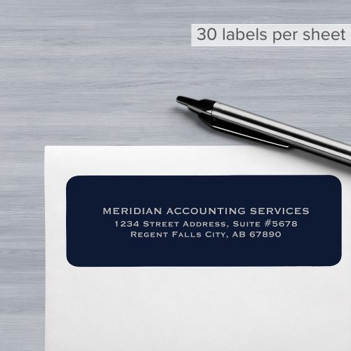 Simple Navy Blue and Gray Return Address Labels