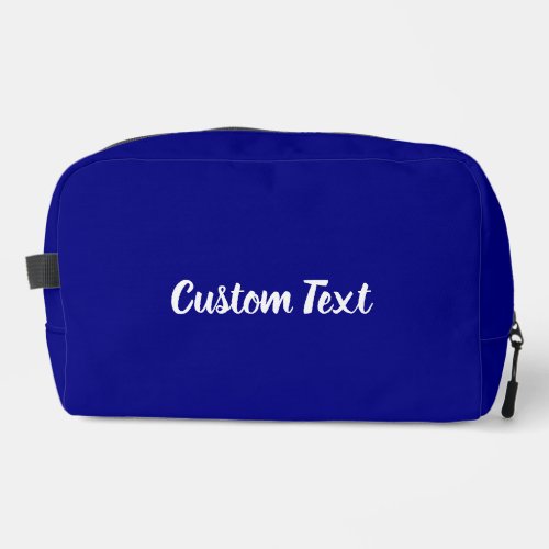 Simple Navy Blue and White Script Text Template Dopp Kit
