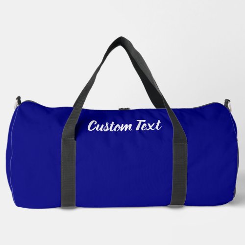 Simple Navy Blue and White Script Text Template Duffle Bag