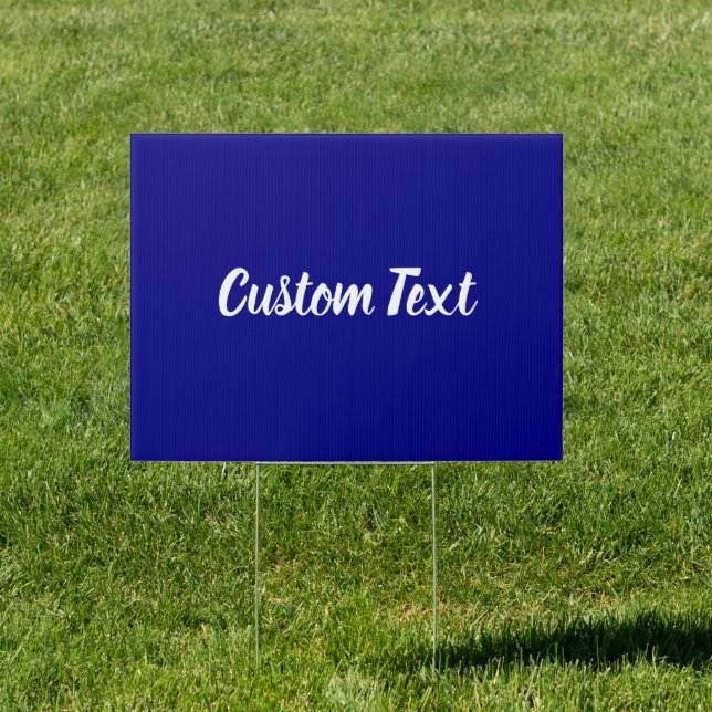 Simple Navy Blue and White Script Text Template Sign (Insitu)