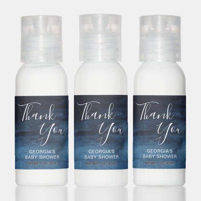 Simple Navy Blue Boy Elegant Modern Baby Shower Hand Lotion (Set)