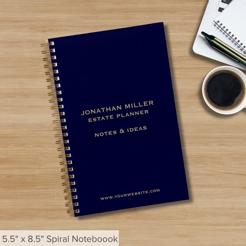 Simple Navy Blue Business Notebook