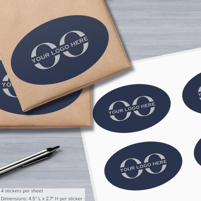 Simple Navy Blue Custom Logo Stickers (Creator Uploaded)