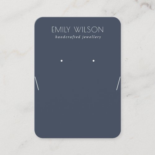 Simple Navy Blue Dark Earring Necklace Display Business Card