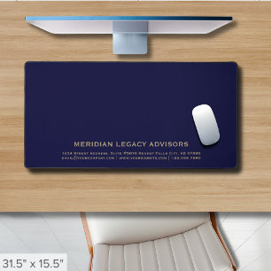 Simple Navy Blue Desk Mat