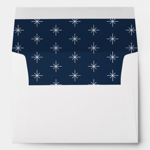 Simple Navy Blue Elegant Winter Holiday  Envelope