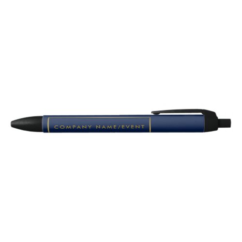 Simple Navy Blue  Gold Foil Effect CompanyEvent Black Ink Pen