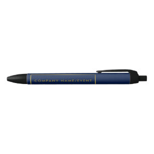 Simple Navy Blue & Gold Foil Effect, Company/Event Pen