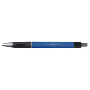 Simple Navy Blue Minimalist Monogram Pen