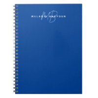 Simple Navy Blue Minimalist Two Monogram Name