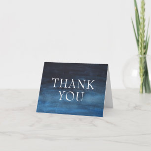 Simple Navy Blue Modern Business Letterpress Thank You Card