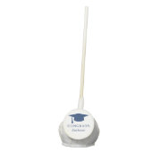 Simple Navy Blue Mortar Board Modern Graduation Cake Pops (Front)